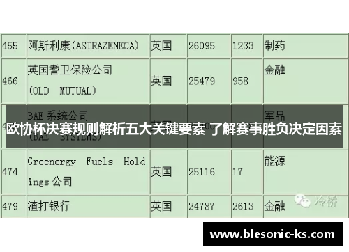 欧协杯决赛规则解析五大关键要素 了解赛事胜负决定因素